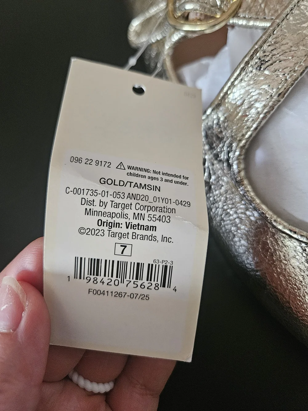 ✨ NWT A New Day Tasmin Metallic Gold Crisscross Mary Jane Flats ✨ Womans Size 7 - Picture 4 of 16